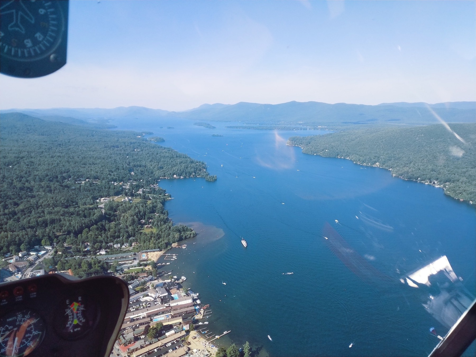 helicopter tour over Lake George