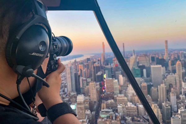 photographer capturing aerial views in NYC