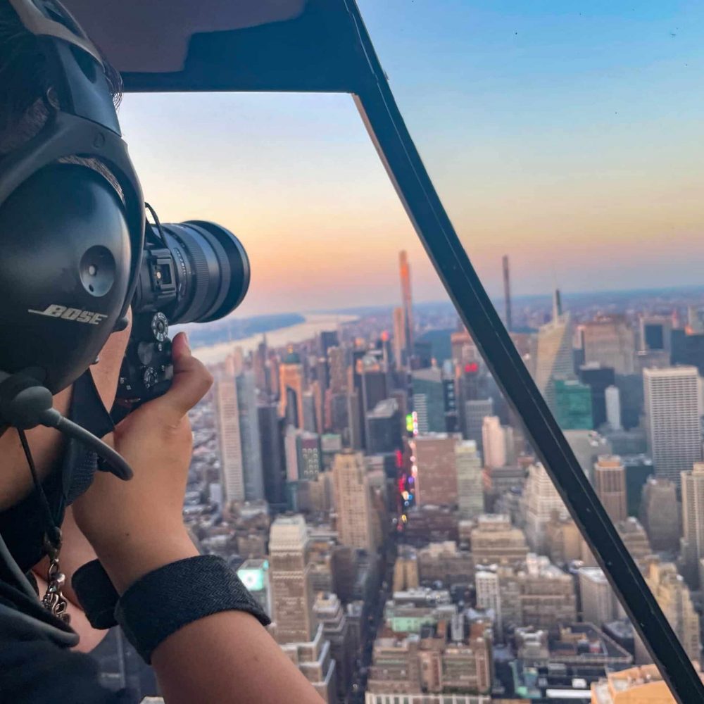 photographer capturing aerial views in NYC